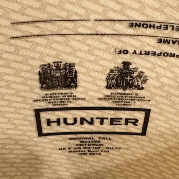 Hunter Original Tall Boots Size US 9M-10F - Picture 6 of 9